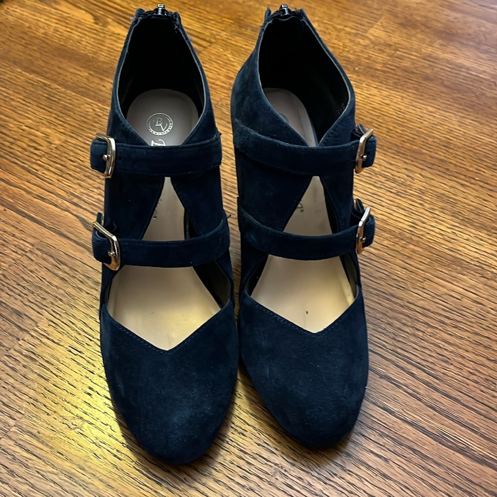 Suede Blue Heels